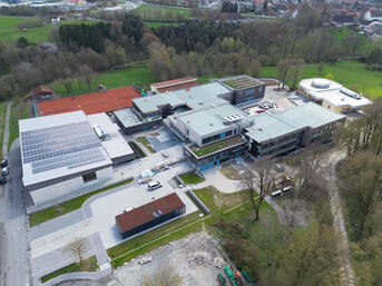 Luftaufnahme der Baustelle des Klima-Campus Lichtenau