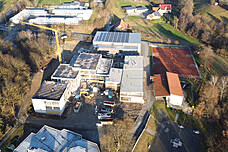 Außenaufnahme des Klima-Campus während des Baus