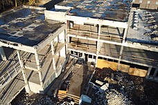 Außenaufnahme des Klima-Campus während des Baus